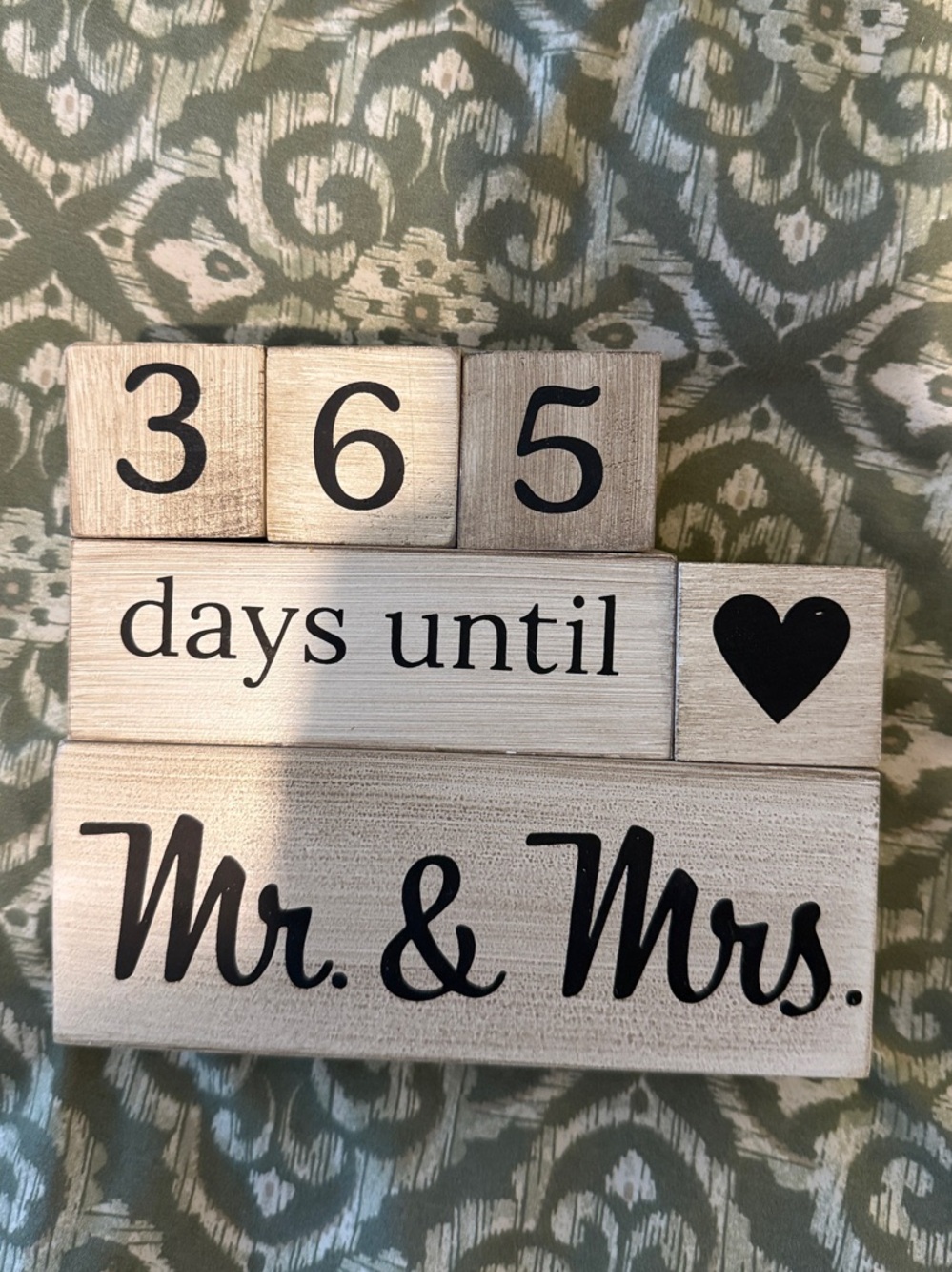 Mr. & Mrs. Countdown Blocks - White and Black Wedding Sign